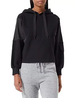 Bluzy damskie - Sisley Bluza damska W/Hood 322WL200C Sweatshirt, czarna 100, S - grafika 1