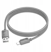 Kable USB - Kabel USB A do Lightning Hoco 2,4A 1 m X113 szary - miniaturka - grafika 1