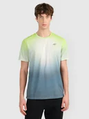 Koszulki sportowe męskie - 4F Koszulka szybkoschnąca z nadrukiem męska 4F x Robert Lewandowski - szara L - miniaturka - grafika 1