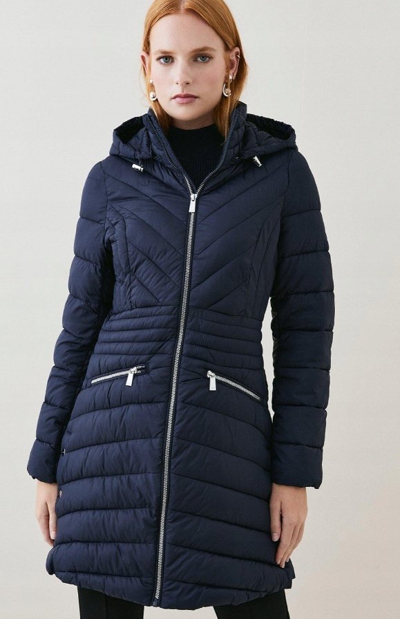 KAREN MILLEN PŁASZCZ GRANATOWY DAMSKI 36 M6C