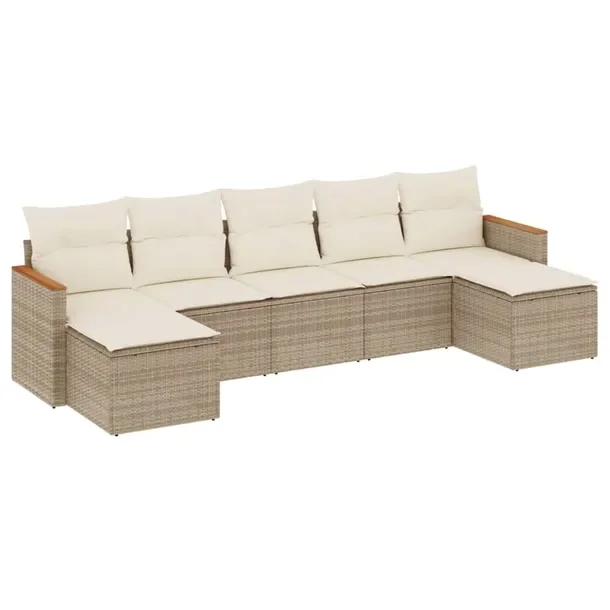 Zestaw wypoczynkowy ogrodowy beżowy rattan PE, wymiary 55-61,5 x 62 x 69 c