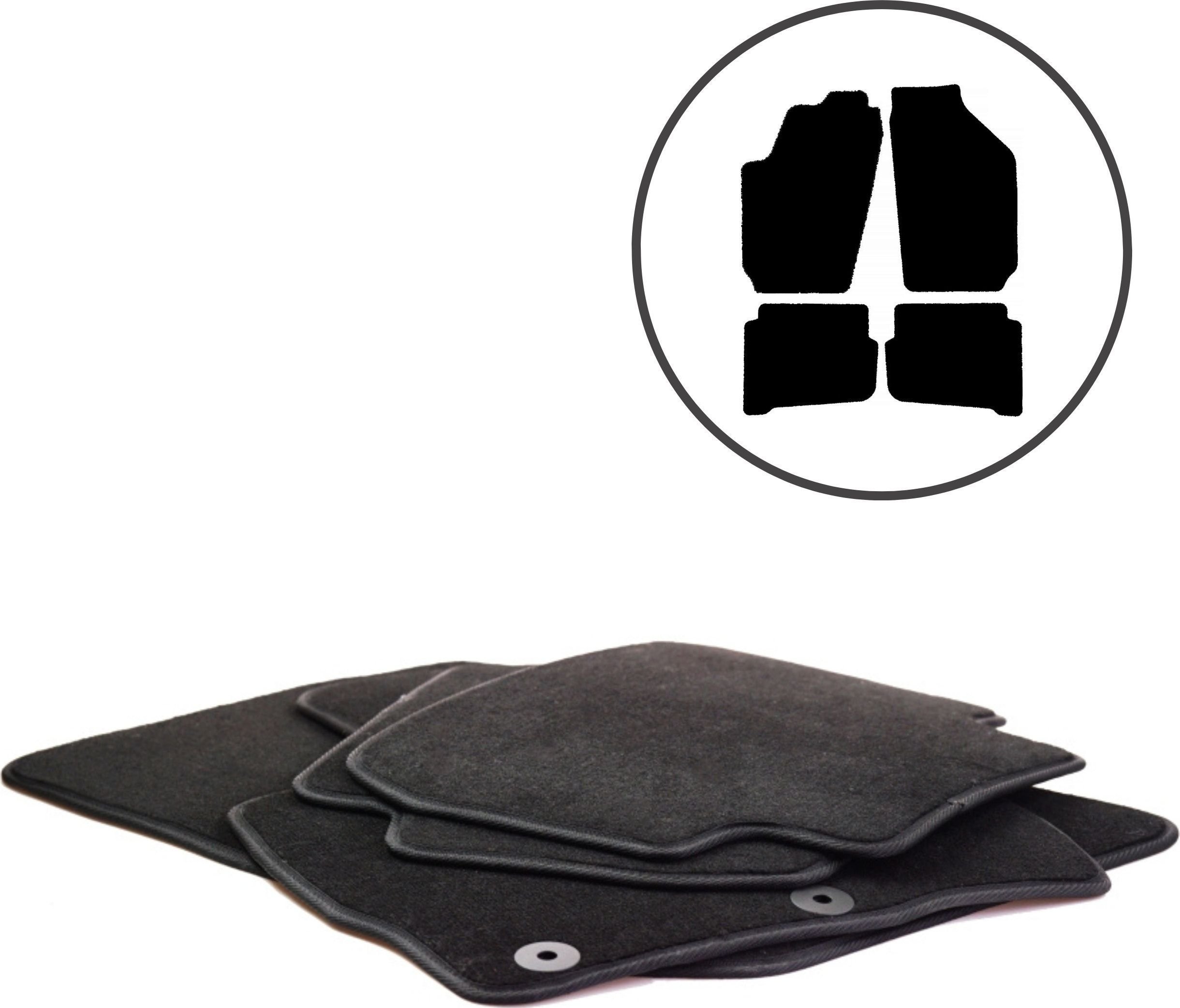 Dikel Dywaniki samochodowe welurowe 4szt. Skoda Fabia I