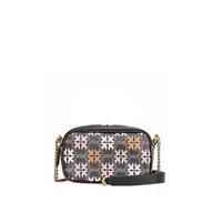 Torebki damskie - Pinko Pokój Case PVC Drukowanie Logo, Torba Damska, ZM7Q_Czarny/Brązowy/Biały.Antique Go, Zm7q_czarny/Brązowy/Biały.antique Go - miniaturka - grafika 1