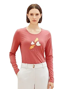TOM TAILOR Damska koszulka z długim rękawem z nadrukiem, 11183-Cozy Pink, XXL - Koszulki i topy damskie - miniaturka - grafika 1