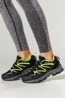 Buty trekkingowe damskie - Czarne buty trekkingowe damskie z seledynowymi dodatkami sznurowane softshell Casu B2111-2 - miniaturka - grafika 1
