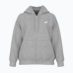 Bluza damska New Balance Fleece Logo Full Zip athletic grey - Bluzy damskie - miniaturka - grafika 1