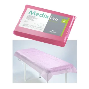 Prześcieradło jednorazowe 80cm x 210cm różowe 20g MedixPro 10szt - Kosmetyczne akcesoria jednorazowe - miniaturka - grafika 1