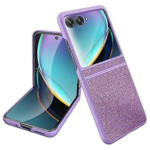 Kompatybilny z Motorola Razr 40 Ultra 5G Sparkle Glitter Etui na telefon Twardy pokrowiec ochronny na PC Fioletowy - Etui i futerały do telefonów - miniaturka - grafika 1