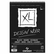 Notesy i bloczki - Canson XL Dessin Noir szkicownik, lekko ziarnowane 150 G/M, 40 arkuszy Pro Block "spirala z boku laptopa z krótkich", czarna, czarny 400039086 - miniaturka - grafika 1