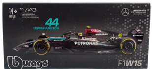 Bolid F1 Mercedes AMG W15 E Perf Petronas Hamilton #44 KASK BBurago 1:43 - Samochody i pojazdy dla dzieci - miniaturka - grafika 1