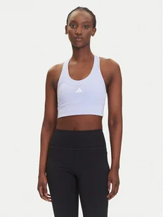 adidas Biustonosz sportowy Run Pocket JI5991 Fioletowy Slim Fit - Koszulki i topy damskie - miniaturka - grafika 1