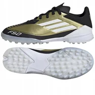 Piłka nożna - Buty adidas F50 League Messi Jr TF IG9277 złoty 38 - miniaturka - grafika 1