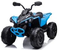 Pojazdy elektryczne dla dzieci - Quad Na Akumulator Can-Am Licencja 4x45W 12V Ekoskóra Koła Eva Niebieski - miniaturka - grafika 1