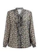 Bluzki damskie - usha Damska bluzka z długim rękawem, czarny wielokolorowy, XXL - miniaturka - grafika 1