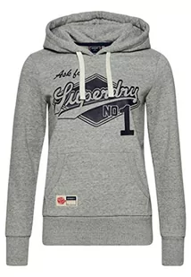 Superdry Damska bluza z kapturem, Athletic Grey Marl, 44 - Bluzy damskie - miniaturka - grafika 1