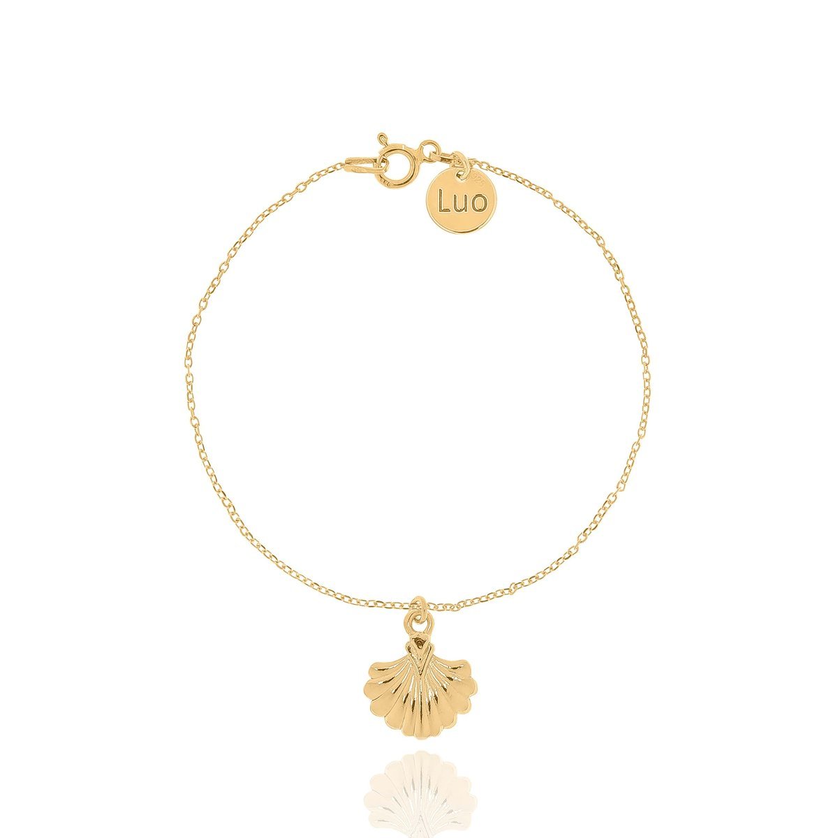 Bransoletka srebrna pozłacana z odlewaną muszelką