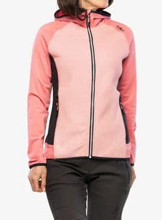Polar damski CMP Jacket Fix Hood Ahri - pesca/antracite - Bluzy sportowe męskie - miniaturka - grafika 1