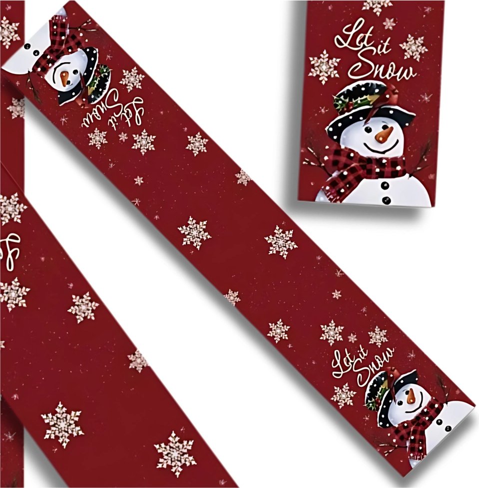 Obrus, świąteczny bieżnik, świąteczny bałwan