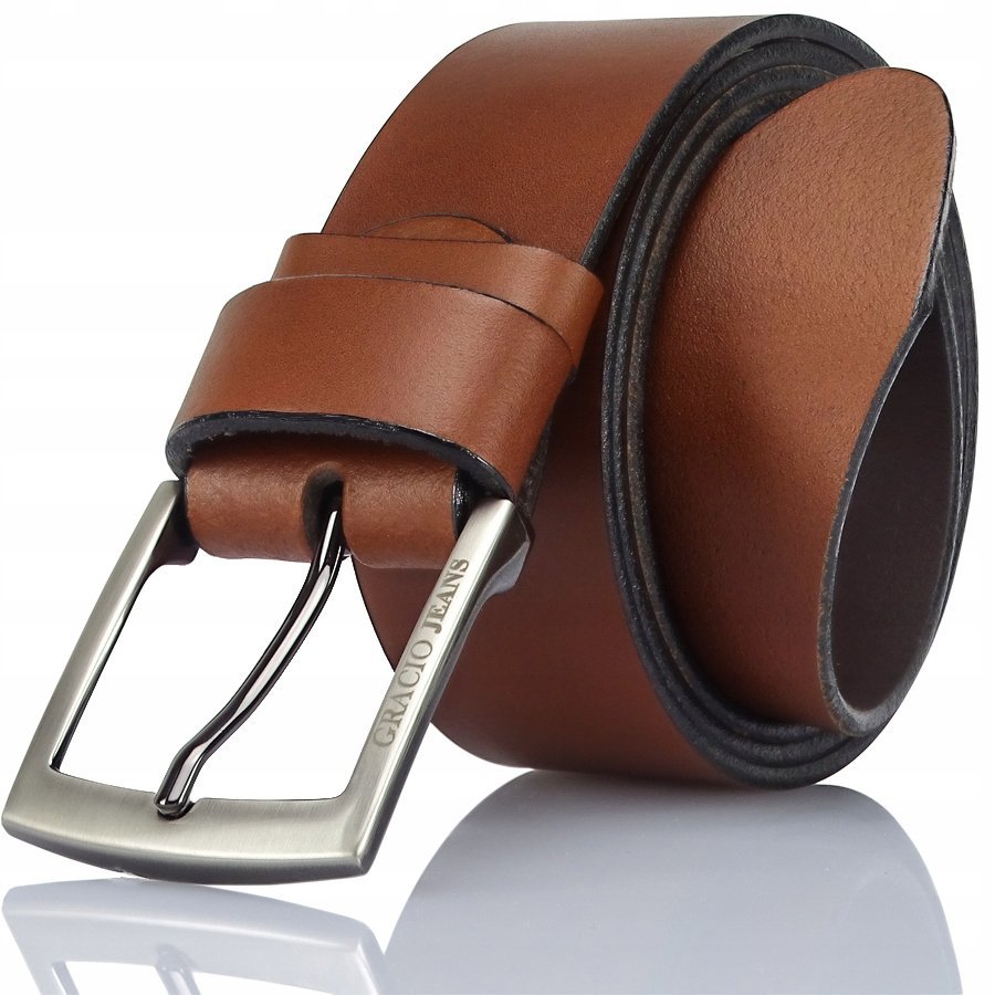 Pasek Skórzany Gracio Koniakowy Brąz Long SIZE 130