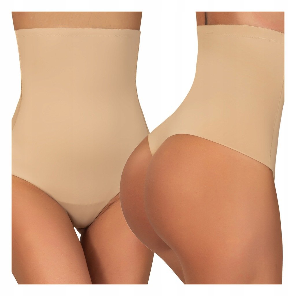 Wyszczuplające majtki STRINGI modelujące BRZUCH wysoki stan KORYGUJĄCE