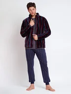 Szlafroki męskie - admas Szlafrok w kolorze granatowo-czerwonym - miniaturka - grafika 1