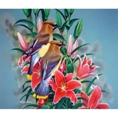 Malowanie po numerach - Norimpex Malowanie po numerach. Ptaszki na gałęzi 40 x 50 cm - miniaturka - grafika 1