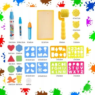 MATA WODNA DO MALOWANIA RYSOWANIA 120x90 PIECZĄTKI FORMY PISAKI ZESTAW XXL - Maty edukacyjne - miniaturka - grafika 1