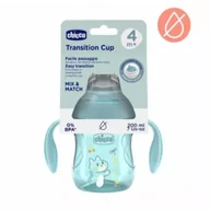 Kubki dla dzieci - Chicco Kubek treningowy z miękkim ustnik 200ml turkus 4m+ - miniaturka - grafika 1