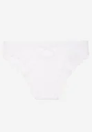 Majtki damskie - Białe Majtki Bezszwowe Ozdobione Cyrkoniami i Falbanką Pillissea - miniaturka - grafika 1