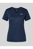 Koszulki i topy damskie - T-shirt z prążkowanym dekoltem w serek - Under Armour - miniaturka - grafika 1