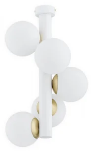 Lemir Ente lampa sufitowa 5-punktowa biała/patyna O2815 W5 BIA O2815 W5 BIA - Lampy sufitowe - miniaturka - grafika 1