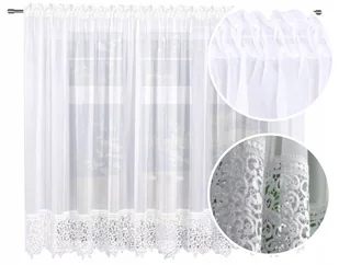 Firana Gotowa Z Gipiurą 180x400 Gładka Do Salonu - Firany - miniaturka - grafika 1