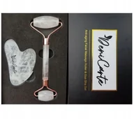 Rollery do masażu - MASAŻER KWARCOWY DO TWARZY ROLLER + GUA SHA - miniaturka - grafika 1