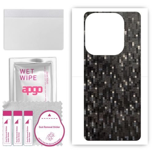 folia naklejka skórka strukturalna na TYŁ do Infinix Hot 40i - Carbon Pixel Czarny - apgo SKINS