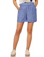 Spodenki damskie - Street One Damskie szorty lniane A374875, Creamy Blue, 46 - miniaturka - grafika 1