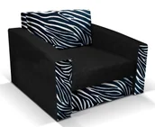 Łóżka dla dzieci i młodzieży - Czarno-biały fotel rozkładany w zebrę T2-D42 - miniaturka - grafika 1