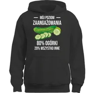 Bluzy męskie - BLUZA Z KAPTUREM MÓJ POZIOM ZAANGAŻOWANIA OGÓRKI PREZENT - miniaturka - grafika 1