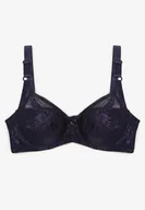 Biustonosze - Granatowy Koronkowy Biustonosz Zapinany na Haftki z Regulowanymi Ramiączkami Dimiasha - Renee - miniaturka - grafika 1