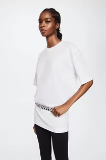 Koszulki i topy damskie - Mango t-shirt bawełniany Otee kolor biały - grafika 1