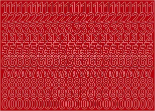 Cyfry Samoprzylepne Czerwone 3cm Arkusz 276 Cyfr - Zestawy piśmiennicze - miniaturka - grafika 1