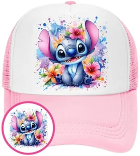 Czapka z Daszkiem Lilo i Stich Różowa z Nadrukiem Na Lato Siatka Bejsbolówka - Czapki i chusty sportowe męskie - miniaturka - grafika 1