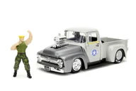 Samochody i pojazdy dla dzieci - JADA STREET FIGHTER 1956 FORD F-100 + FIGURKA GUILE 1:24 5057 - miniaturka - grafika 1