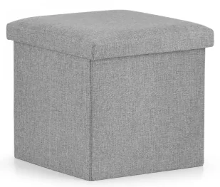 Szara pufa ze schowkiem do salonu M4-C52 - Pufy i podnóżki - miniaturka - grafika 1