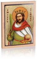 Ikony i obrazy sakralne - Ikona religijna Święty Zygmunt - miniaturka - grafika 1