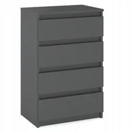 Komody - Komoda Z Szufladami Szara Szafka Rtv 60 CM 4 Szuflady Meble Do Salonu Loft - miniaturka - grafika 1