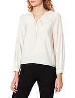 Bluzki damskie - Taifun Damska bluzka w stylu boho z długim rękawem, rękawy balonowe, z mankietami, bluzka z długim rękawem, jednokolorowa, Canvas, 48 - miniaturka - grafika 1