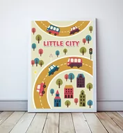 Plakaty - PLAKAT dla chłopca AUTKA MIASTECZKO format A4 - miniaturka - grafika 1