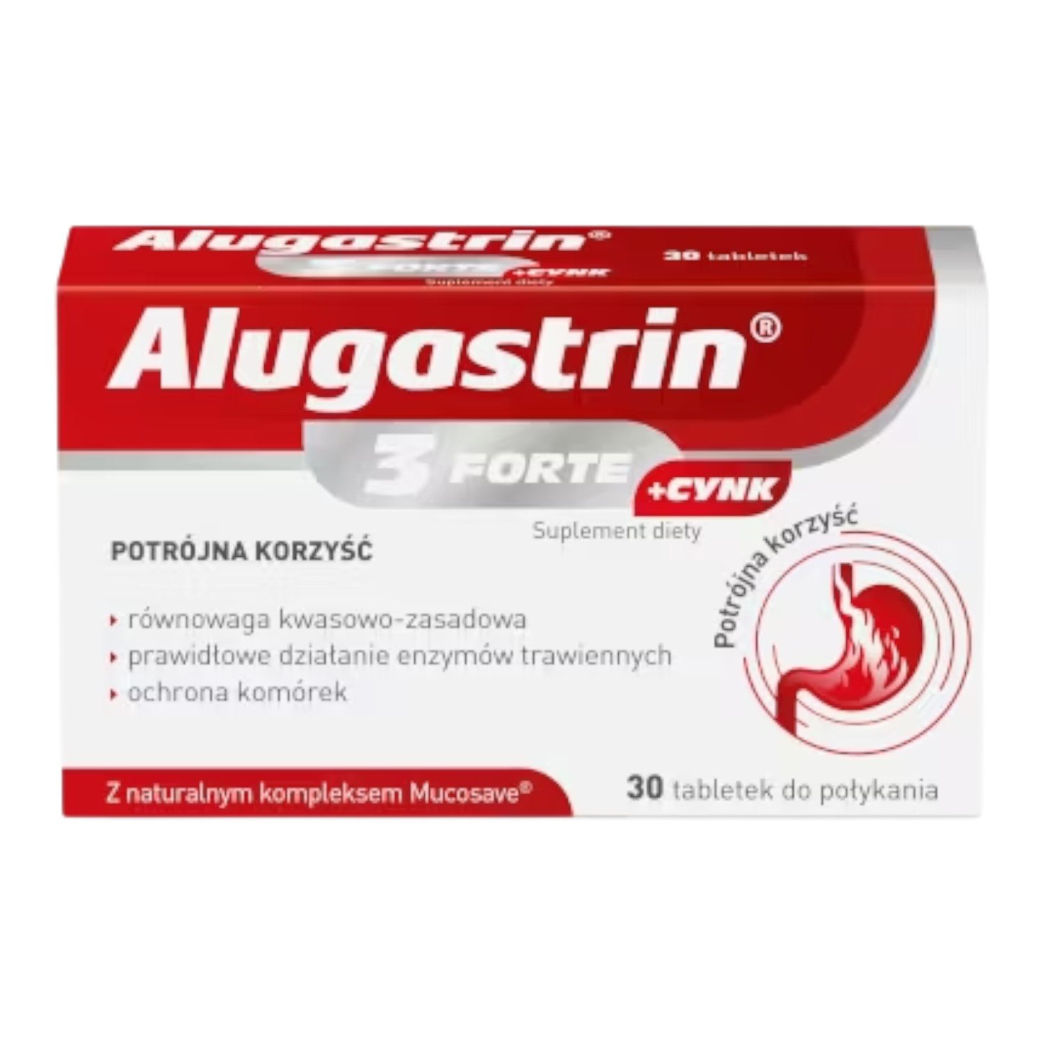 Alugastrin 3 Forte+Cynk Tabletki, 30 szt.
