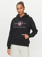 Bluzy damskie - Gant Bluza Archive Shield 4204567 Czarny Relaxed Fit - miniaturka - grafika 1