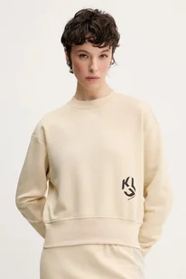 Bluza damska Karl Lagerfeld Jeans beżowa z nadrukiem - KARL LAGERFELD - Bluzy damskie - miniaturka - grafika 1